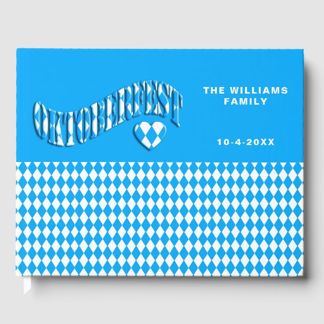 German Beer Festival Custom Name Oktoberfest Guest Book (Front)
