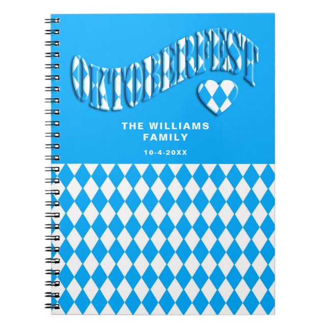 German Beer Festival Custom Name Oktoberfest Guest Notebook (Front)