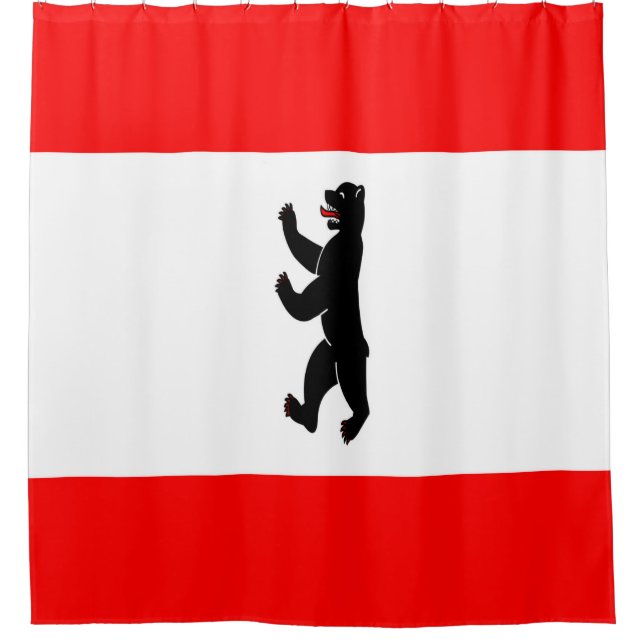 German Berlin Bear Flag Shower Curtain (Front)
