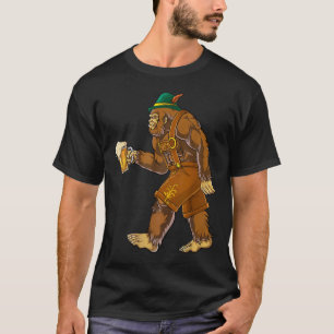 German Bigfoot Lederhosen Funny Men Prost T-Shirt