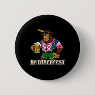German Bigfoot Sasquatch Beer Lederhose Funny _2  6 Cm Round Badge