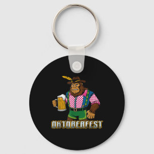 German Bigfoot Sasquatch Beer Lederhose Funny _2 Key Ring