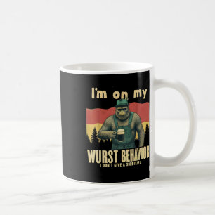 German Bigfoot Sasquatch Funny Retro Lederhose  Coffee Mug