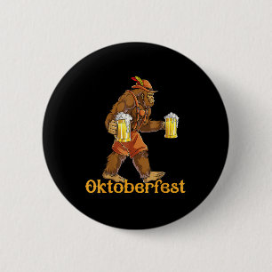 German Bigfoot Sasquatch Lederhose Funny 2024  6 Cm Round Badge