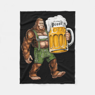 German Bigfoot Sasquatch Lederhose Funny Fleece Blanket