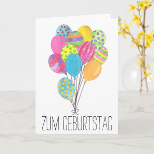 German Birthday bunch of balloons Card