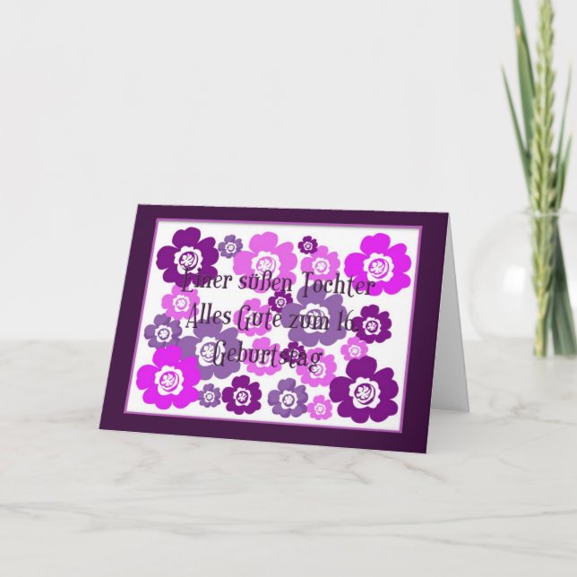 German Birthday Card For Daughter's 16th (Front)