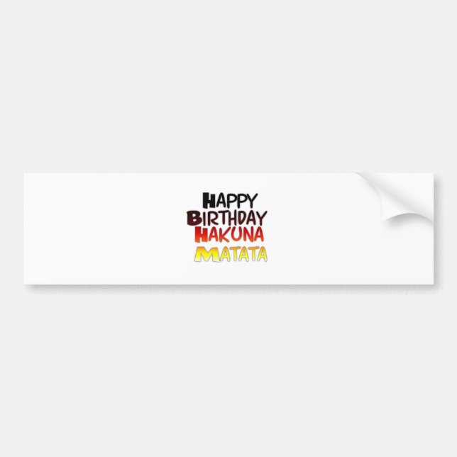 German Birthday Hakuna Matata Art Print Bumper Sticker (Front)