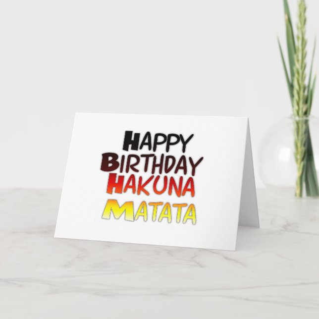 German Birthday Hakuna Matata Art Print Card (Front)
