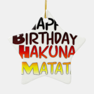 German Birthday Hakuna Matata Art Print Ceramic Tree Decoration