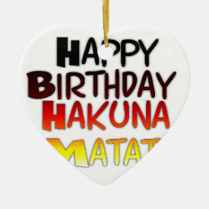 German Birthday Hakuna Matata Art Print Ceramic Tree Decoration