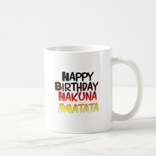 German Birthday Hakuna Matata Art Print Coffee Mug (Right)