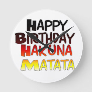German Birthday Hakuna Matata Art Print Round Clock