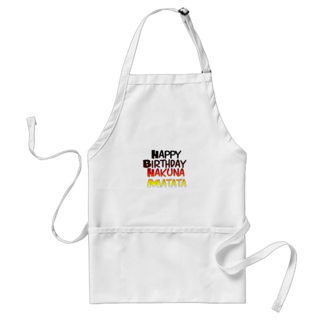 German Birthday Hakuna Matata Art Print Standard Apron (Front)