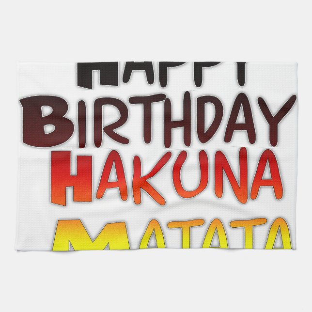German Birthday Hakuna Matata Art Print Tea Towel (Horizontal)