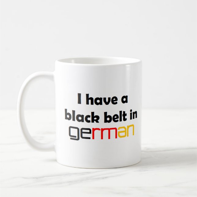german black belt coffee mug (Left)