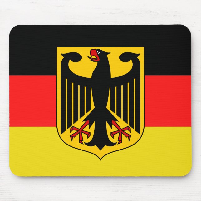 German, black eagle of German flag, Germany Mouse Mat (Front)