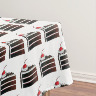 German Black Forest Cake Gâteau Slice Dessert Tablecloth