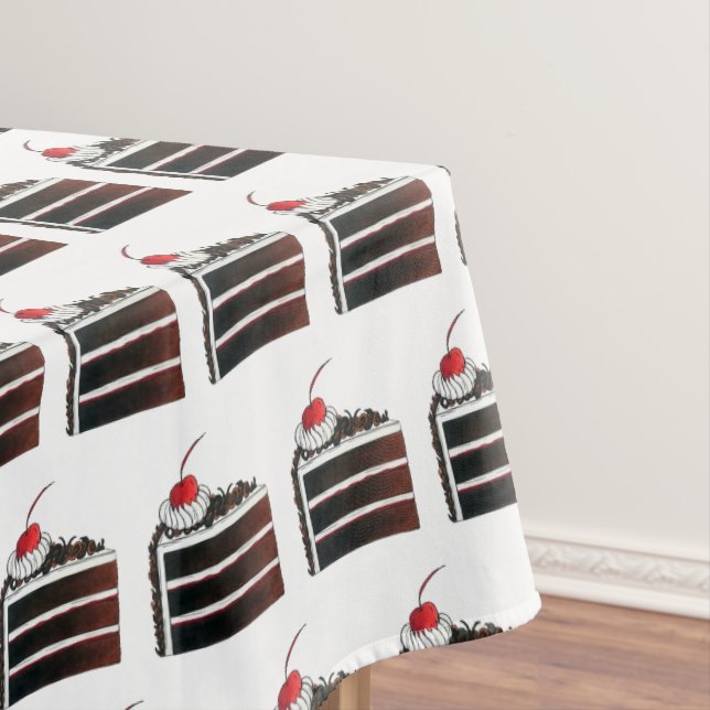 German Black Forest Cake Gâteau Slice Dessert Tablecloth (In Situ)