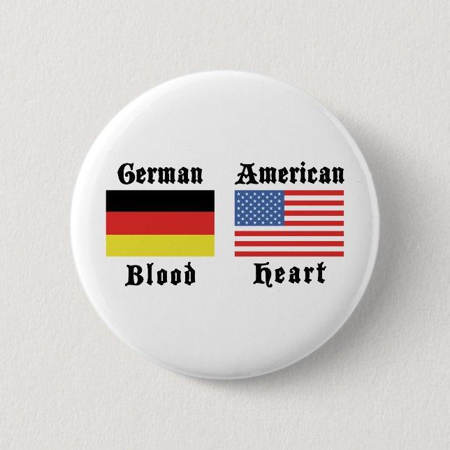 German Blood American Heart 6 Cm Round Badge (Front)