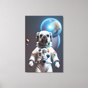 German Boxer Astronaut Canvas Print