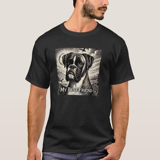 German Boxer Boxie Mom Dad Doggie Boxer Bulldog Do T-Shirt (Front)
