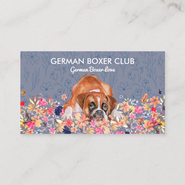 German Boxer Dog Business Card (Front)