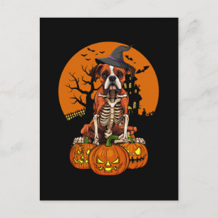 German Boxer Dog Halloween Holiday Postcard
