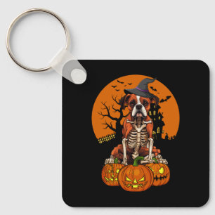German Boxer Dog Halloween Key Ring