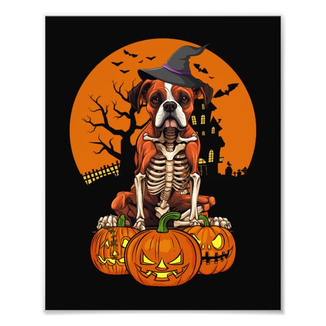 German Boxer Dog Halloween Photo Print (Front)