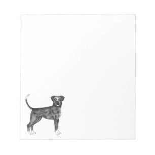 German Boxer Dog Illustration In Black And White Notepad