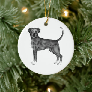 Black boxer christmas ornament clearance