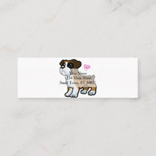 German boxer puppy cartoon    choose back color mini business card