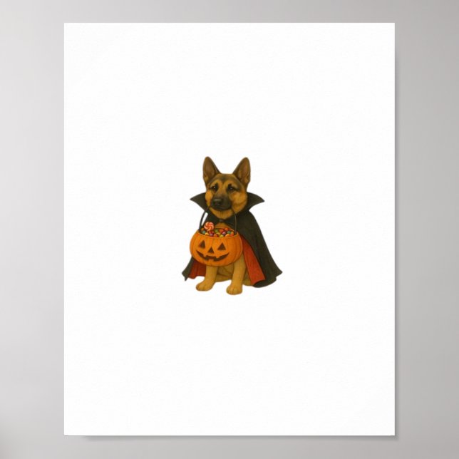 German Bulldog Halloween Dog in Vampire Costume wi Poster (Front)