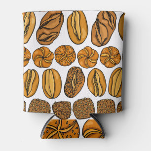 German Buns Loafs Vintage Pattern Can Cooler