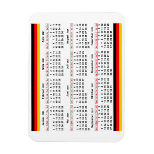 German calendar 2021 magnet