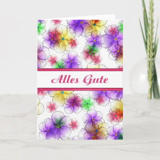 German Candy Flowers Birthday Card- Blank Card