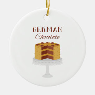German Chocolate Cake Ceramic Tree Decoration