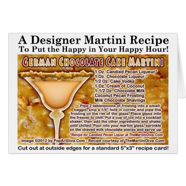 German Chocolate Cake Martini Recipe Greeting Card (Front Horizontal)