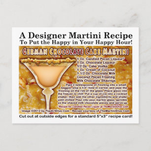 German Chocolate Cake Martini Recipe Postcard