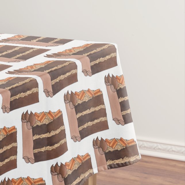German Chocolate Cake Slice Birthday Party Piece Tablecloth (In Situ)