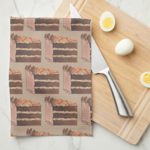 German Chocolate Layer Cake Slice Baking Dessert Tea Towel