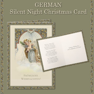 German Christmas Angel Jesus Silent Night Holiday Card