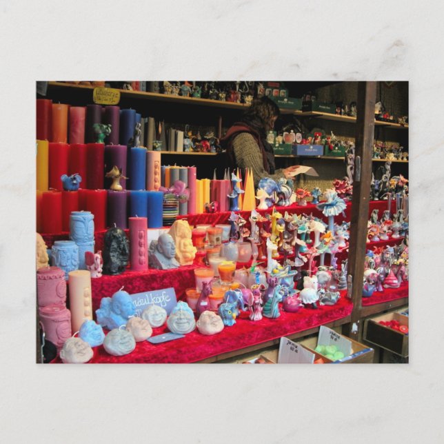 German Christmas, Candles light up Christmas Holiday Postcard (Front)