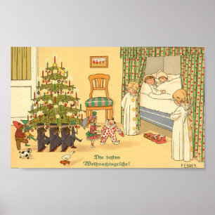 German Christmas Card Poster