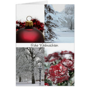 german christmas card - Red Winter collage card