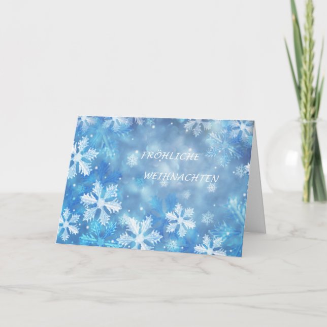 German Christmas card with snowflakes (Front)