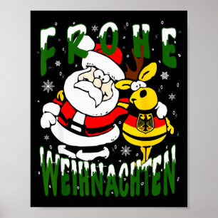 German Christmas Germany Frohe Weihnachten Frohlic Poster
