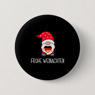 German Christmas Gnome Frohe Weinachten 6 Cm Round Badge