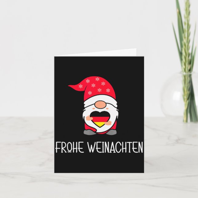 German Christmas Gnome Frohe Weinachten  Card (Front)